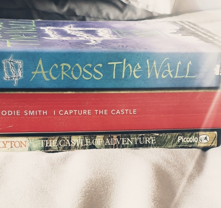 Bookspine poetry - Across the Wall - I Capture the Castle - The Castle of Adventure - The Last Krystallos